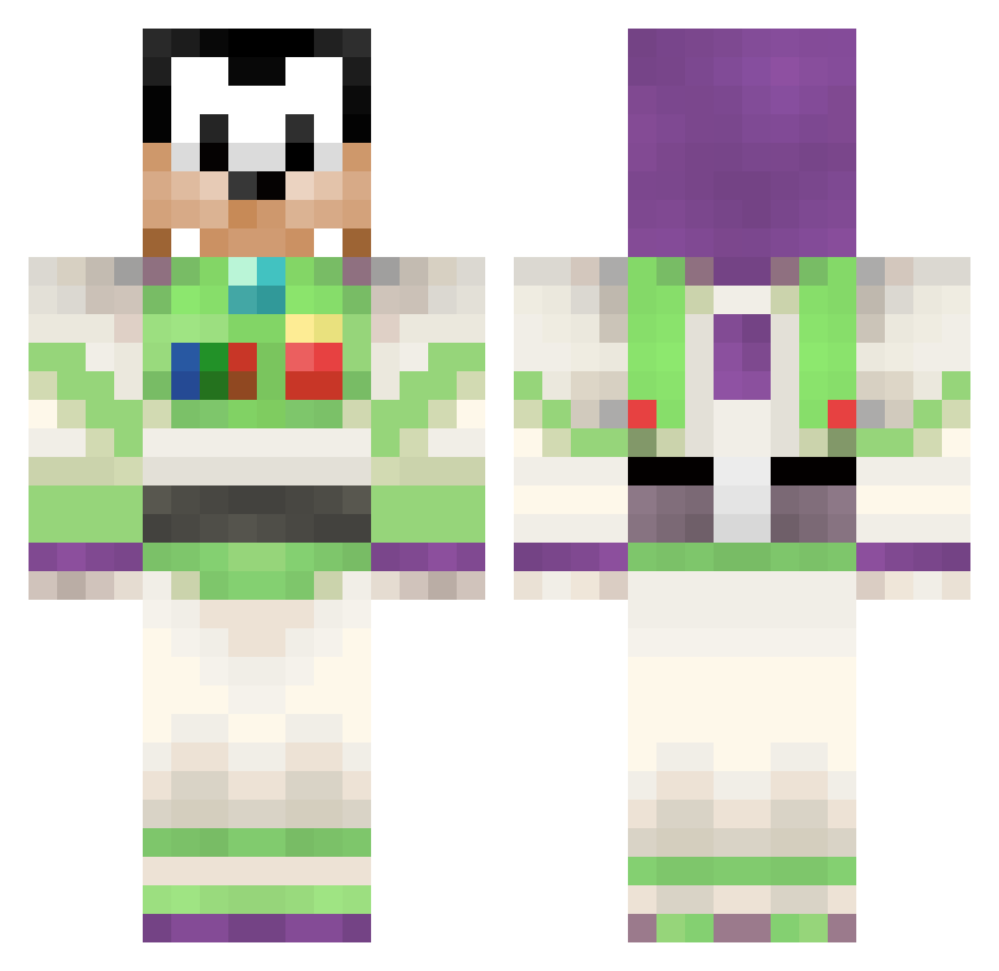 DisneyMK Minecraft skin, front and back view