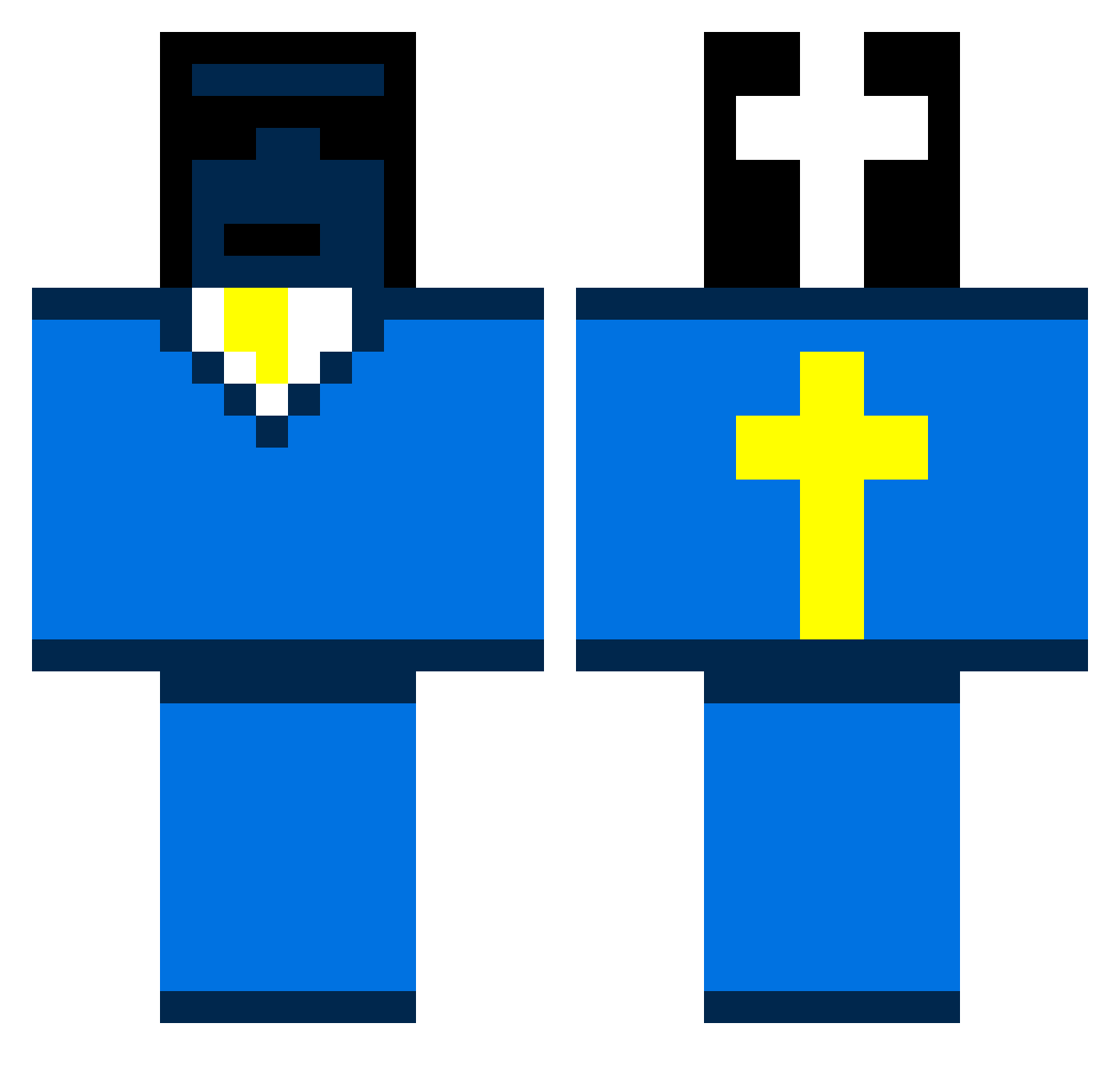 fixeyy Minecraft skin, front and back view