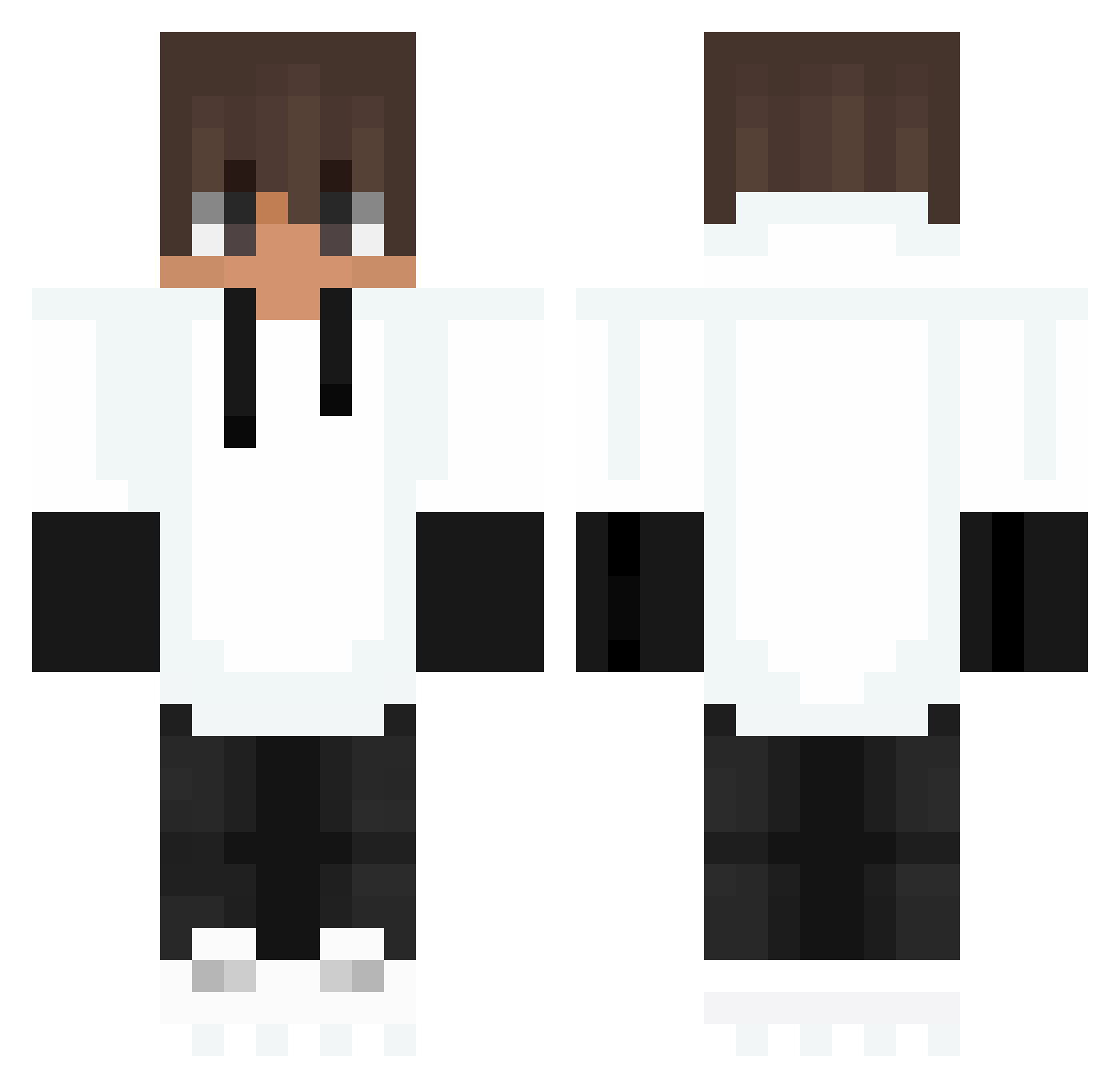 XXtem Minecraft skin, front and back view