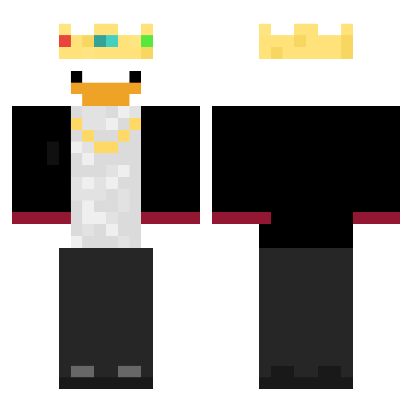 thebubl Minecraft skin, front and back view