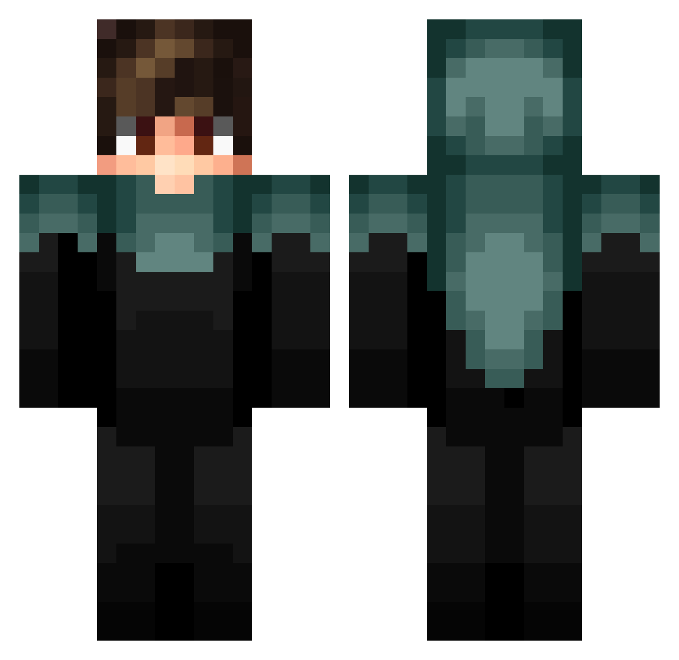 RedLeGamin Minecraft skin, front and back view