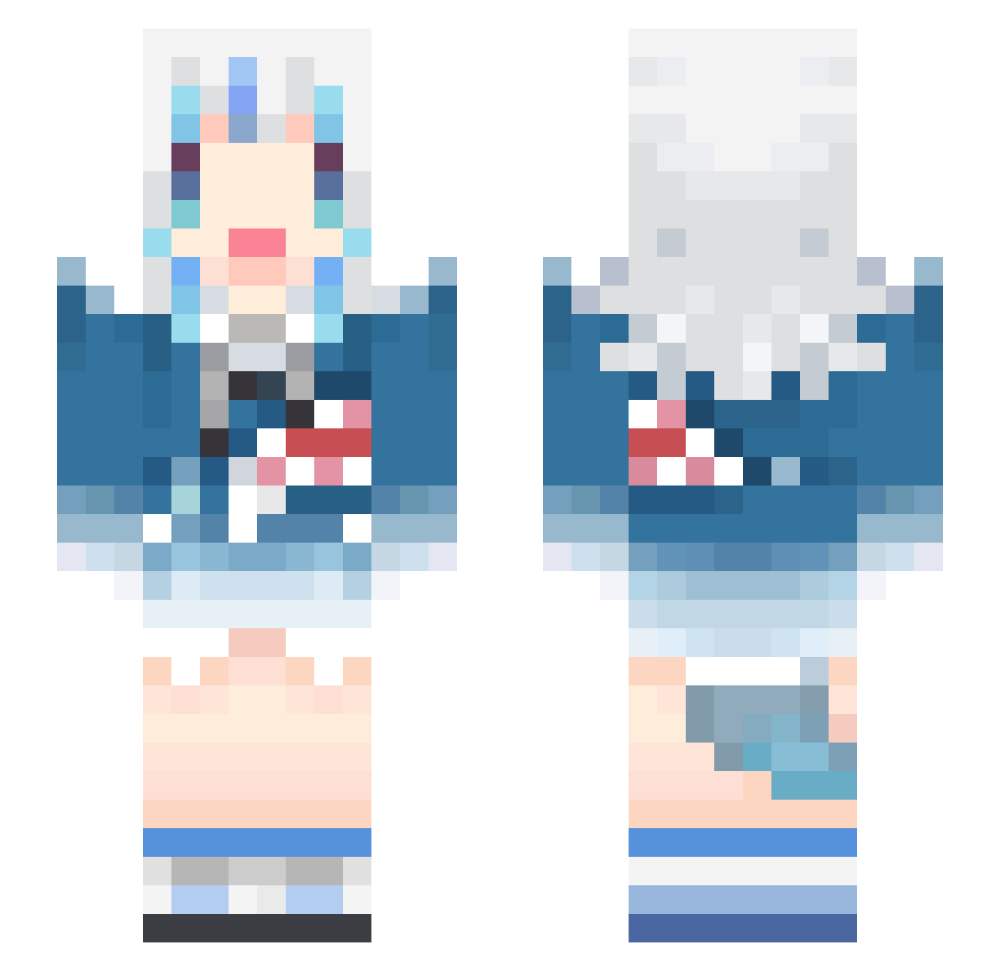 GaaoGura Minecraft skin, front and back view