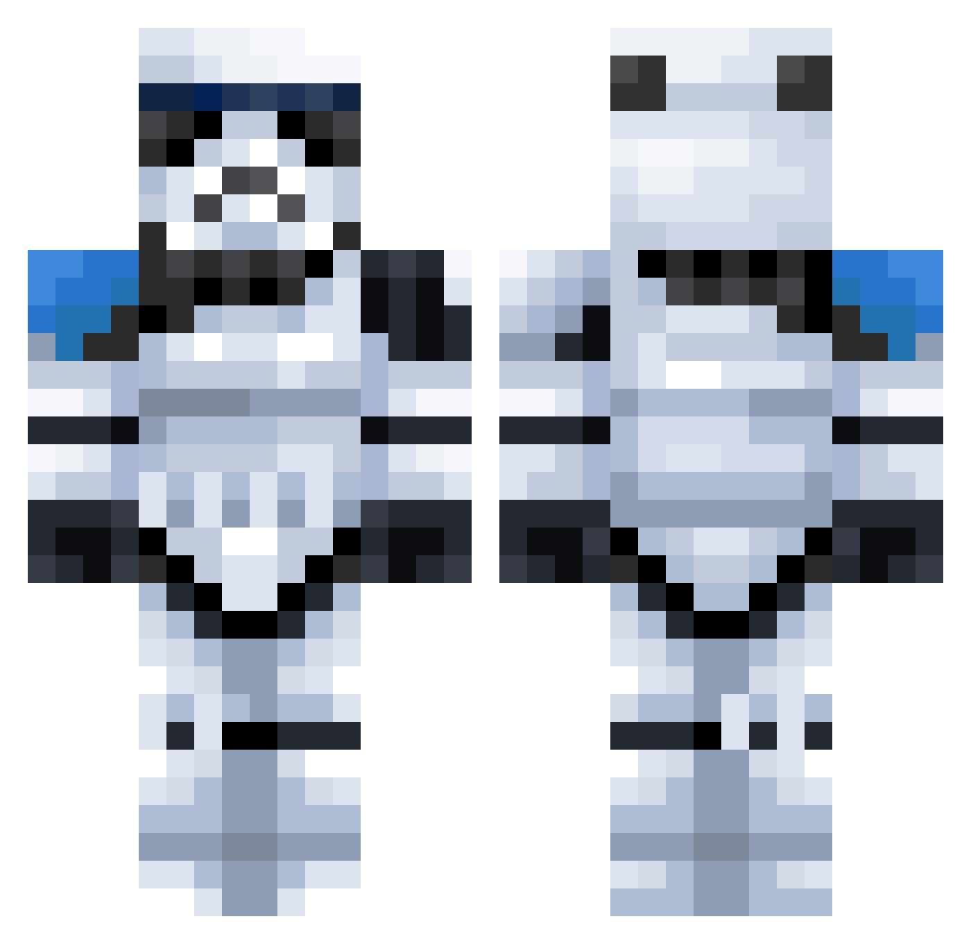 wdvo Minecraft skin, front and back view