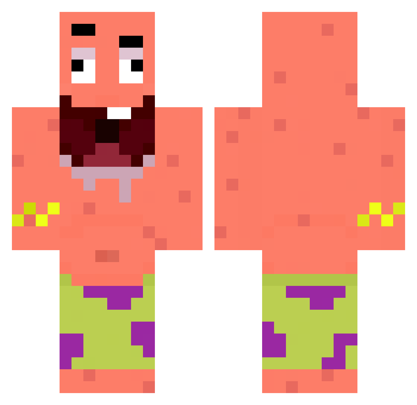 HZmert0 Minecraft skin, front and back view