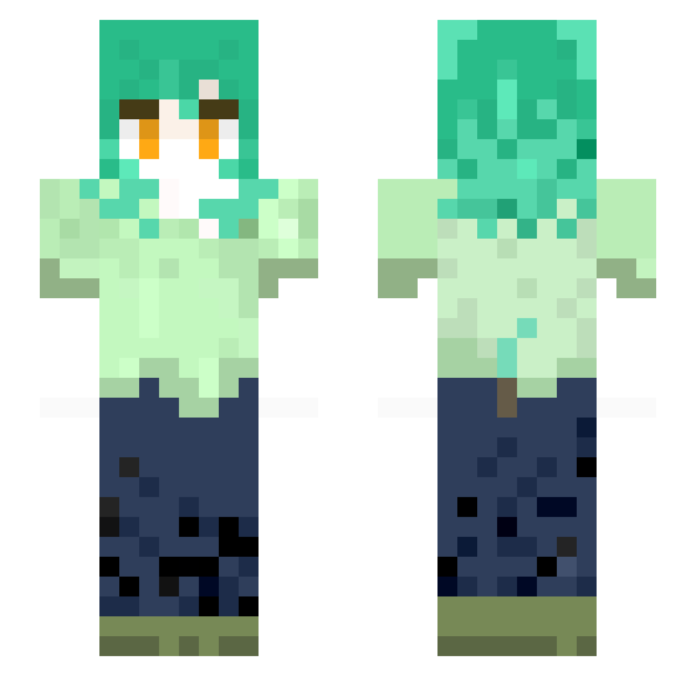 muyaoxin Minecraft skin, front and back view