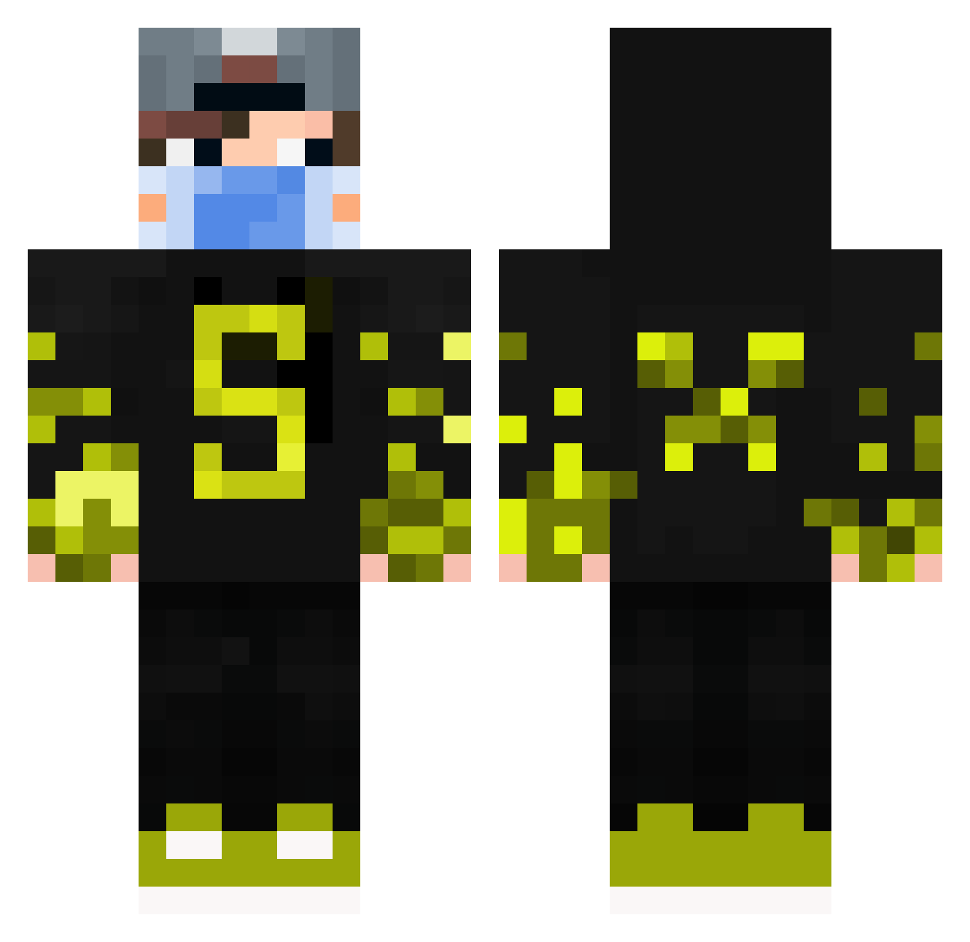 YesSmartyPie Minecraft skin, front and back view
