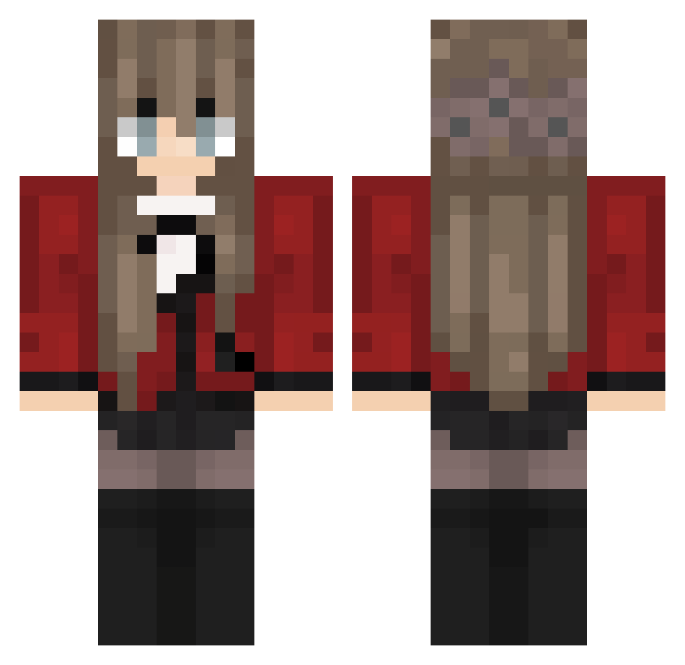 neggola Minecraft skin, front and back view