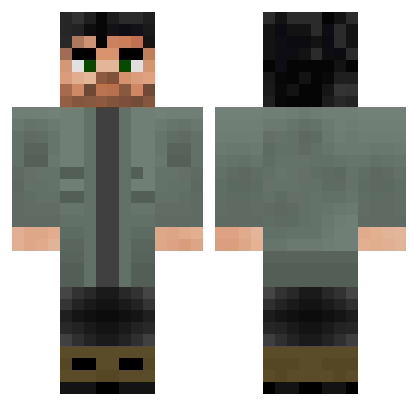 nevosarussi Minecraft skin, front and back view