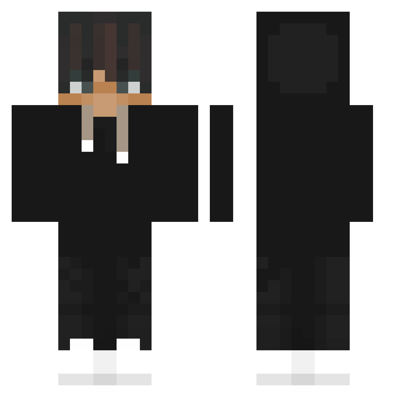 PolarXN Minecraft skin, front and back view