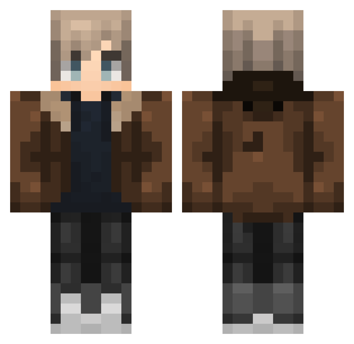 lazybro64 Minecraft skin, front and back view