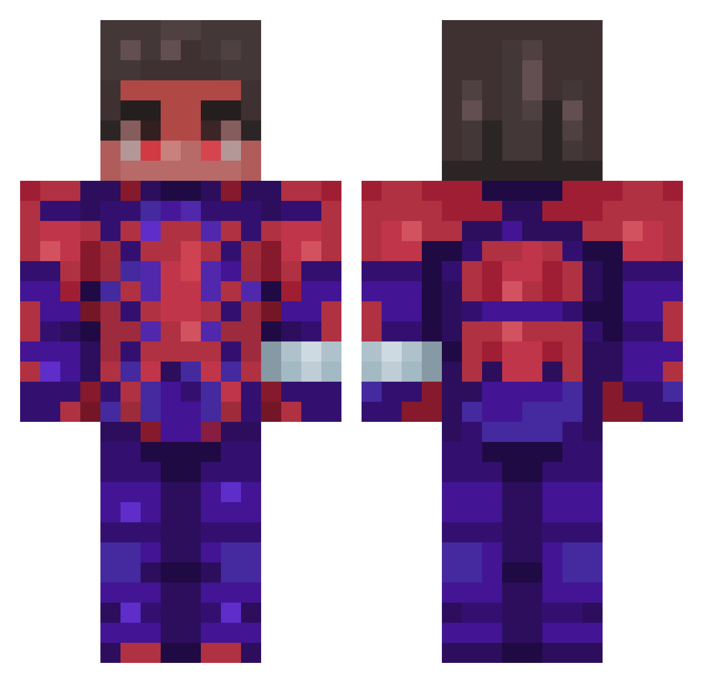 realdozy Minecraft skin, front and back view
