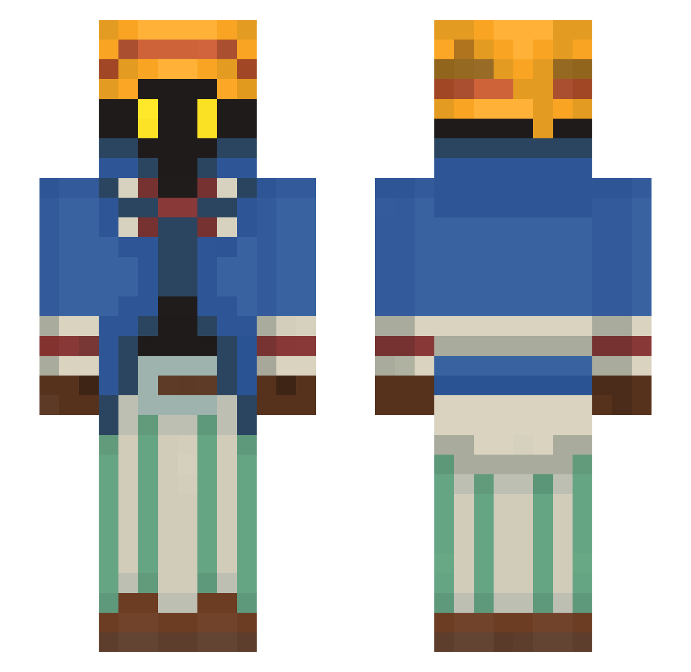 hodgie4 Minecraft skin, front and back view