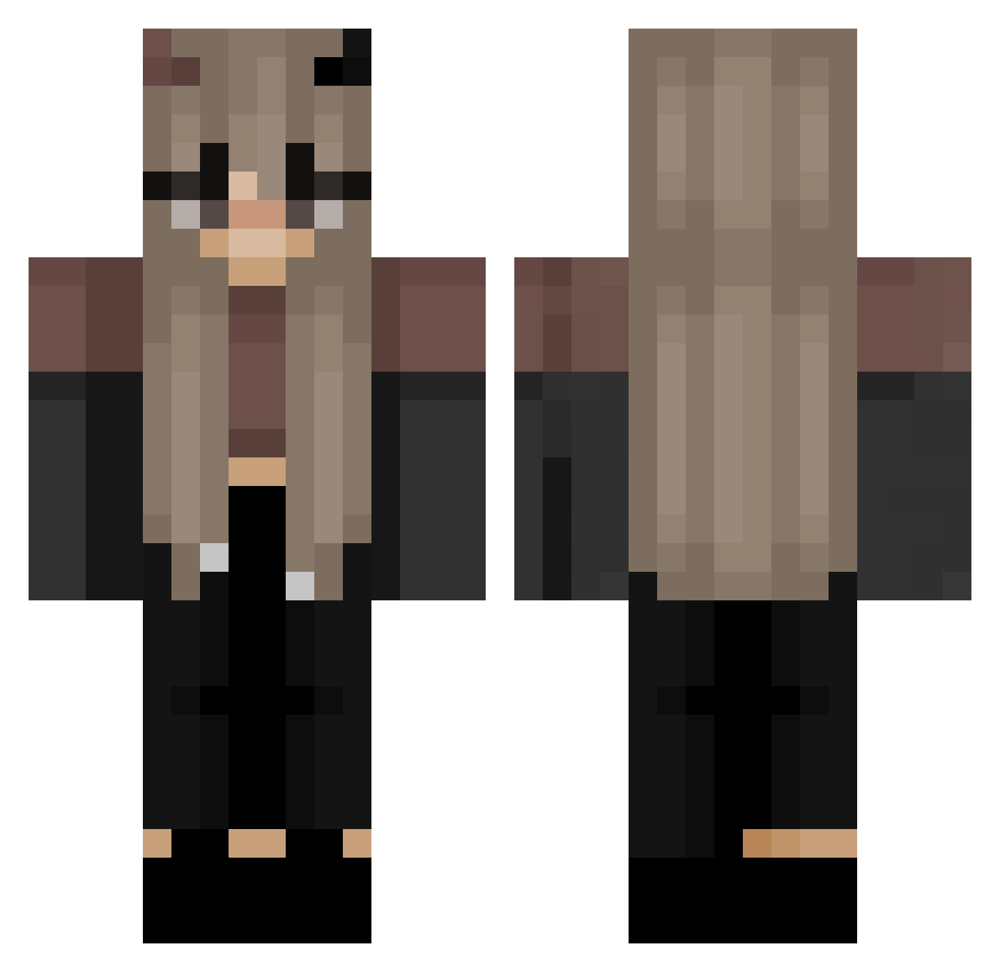 SeikatsuJojo Minecraft skin, front and back view