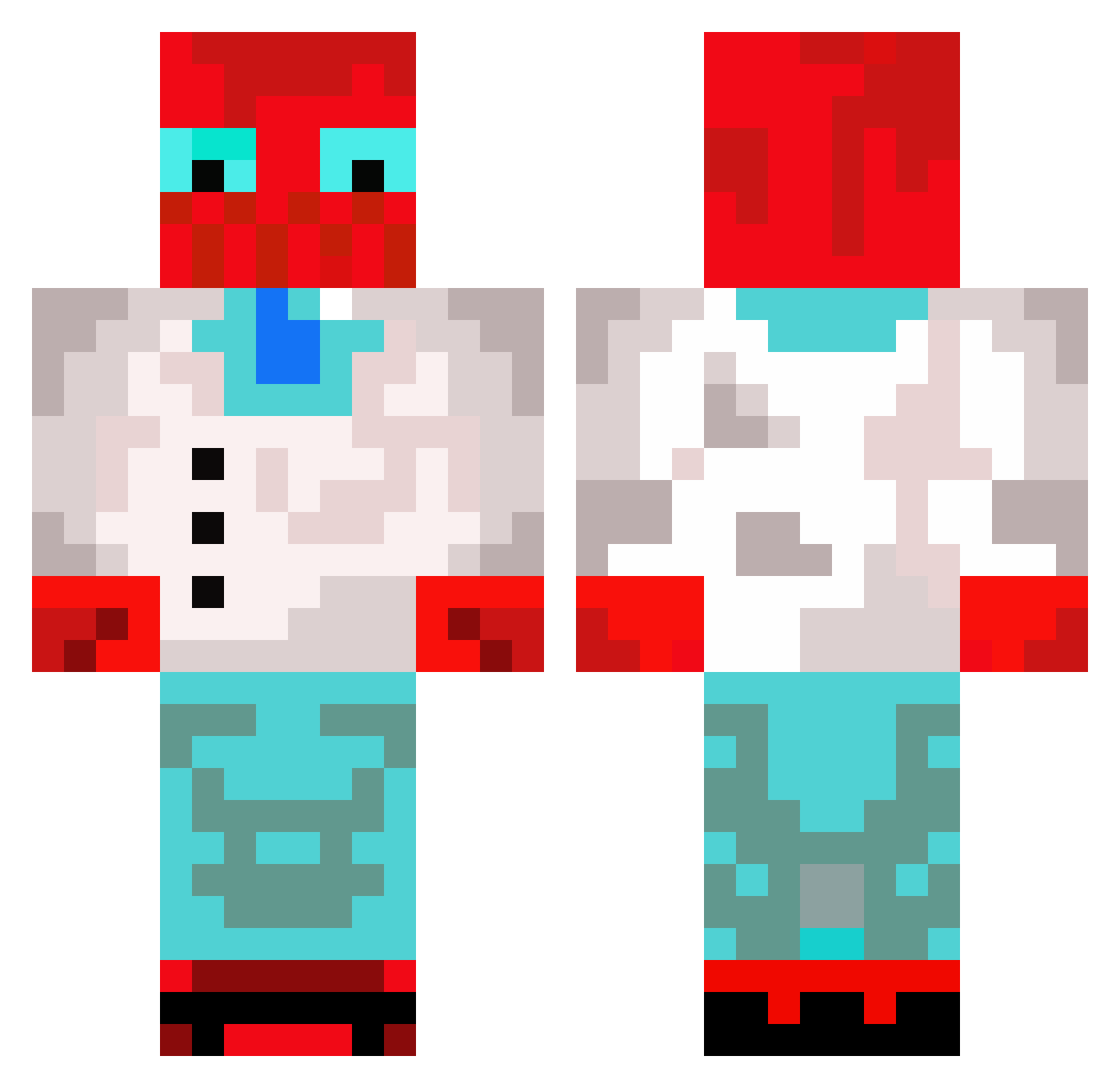 symplicial Minecraft skin, front and back view