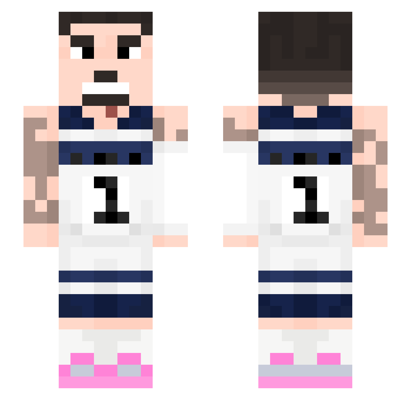 SourrZilla Minecraft skin, front and back view