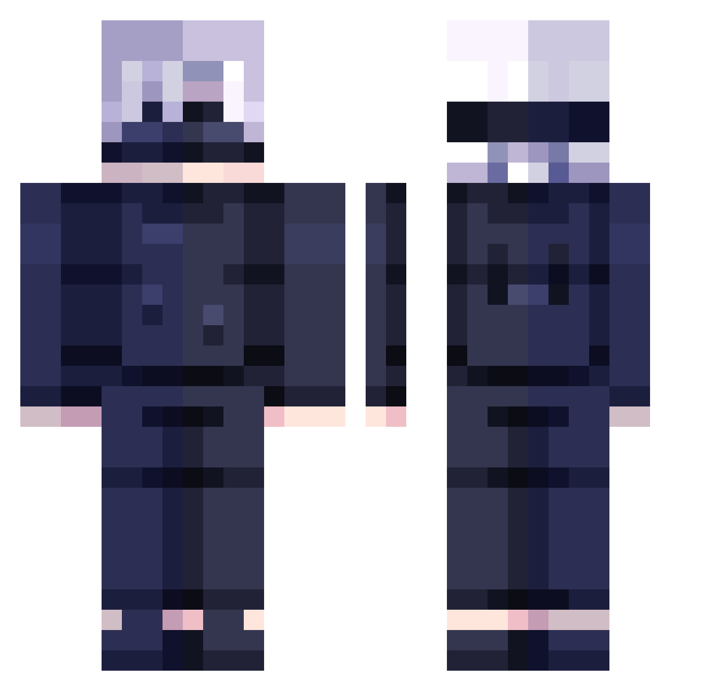 XD3n1sX Minecraft skin, front and back view