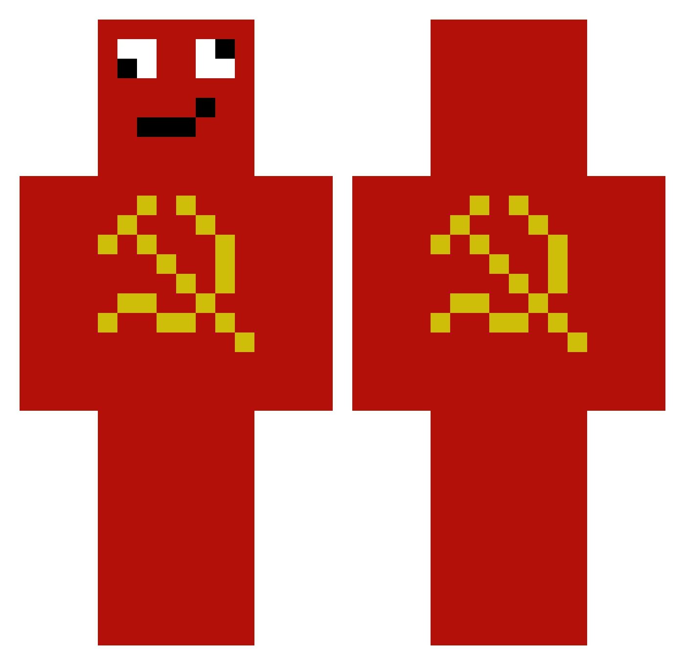 Fabsn88 Minecraft skin, front and back view