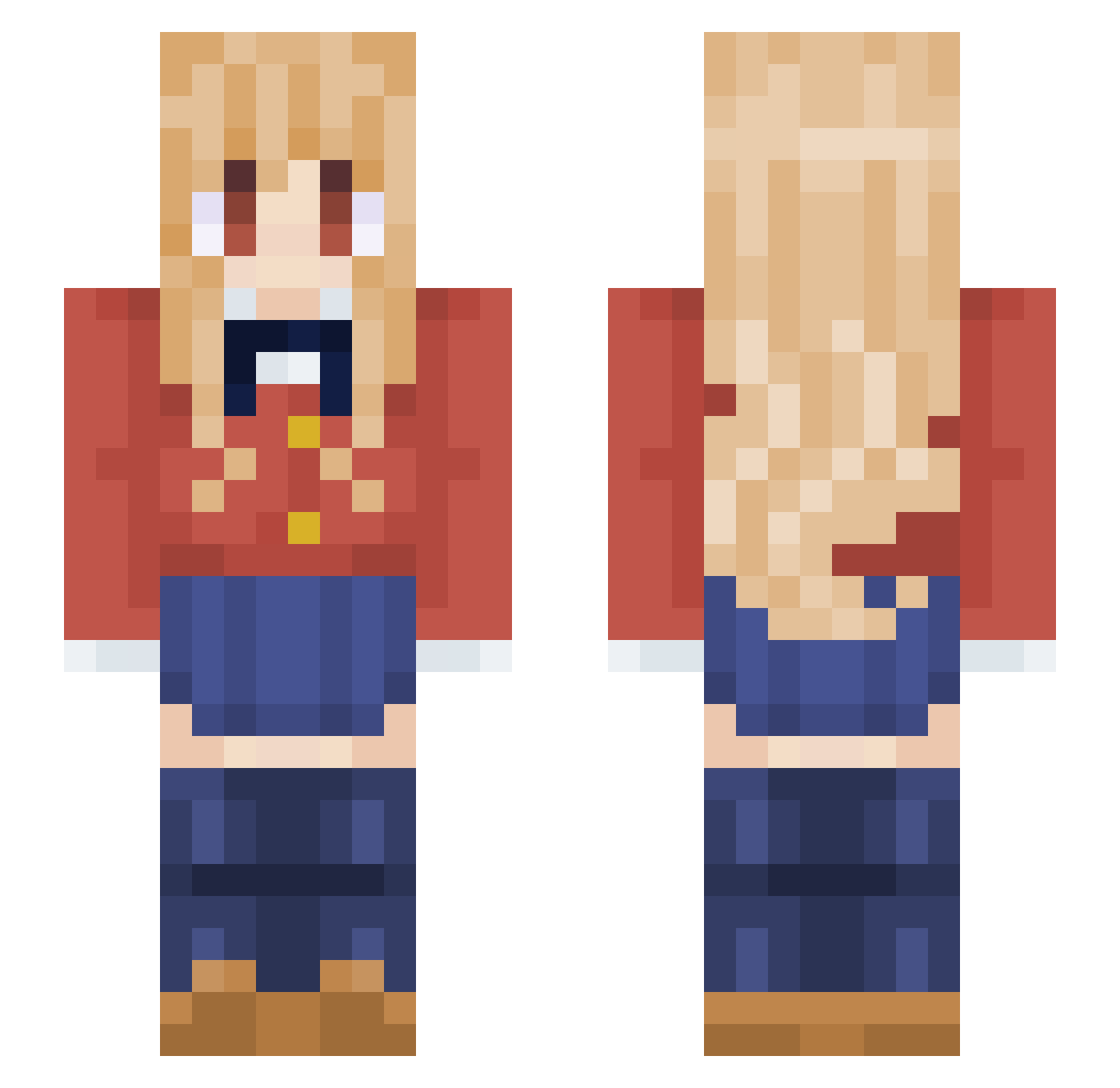 Poox2 Minecraft skin, front and back view
