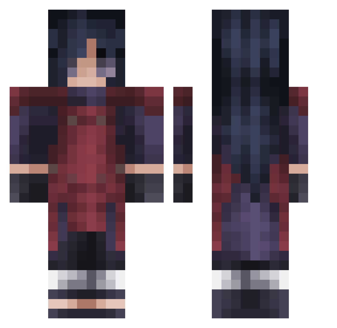 Tobi13900 Minecraft skin, front and back view