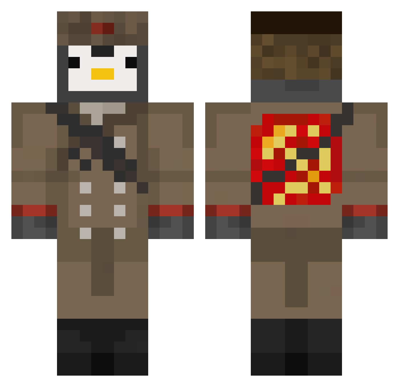 Sign4u Minecraft skin, front and back view