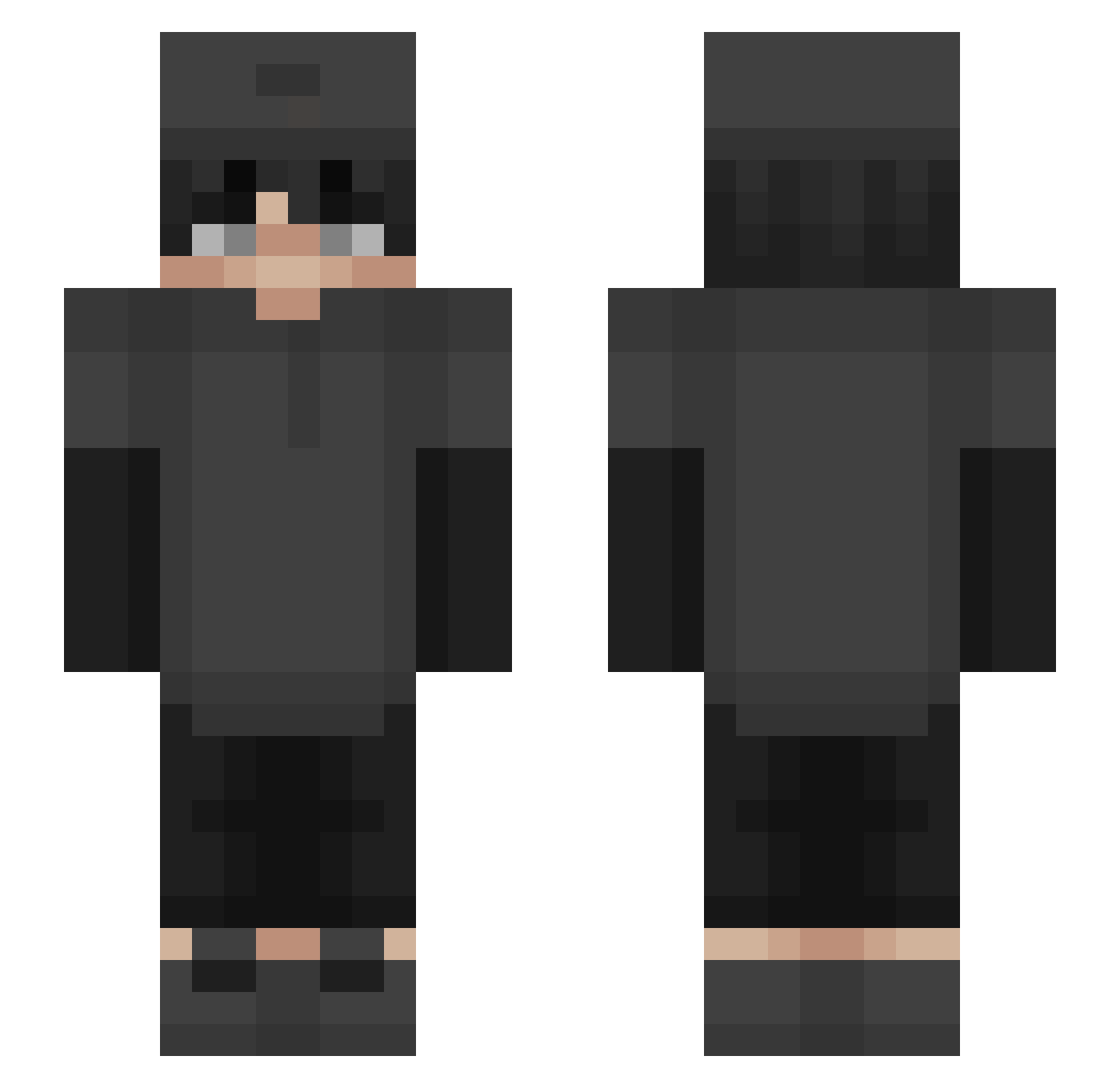 xMqx_ Minecraft skin, front and back view