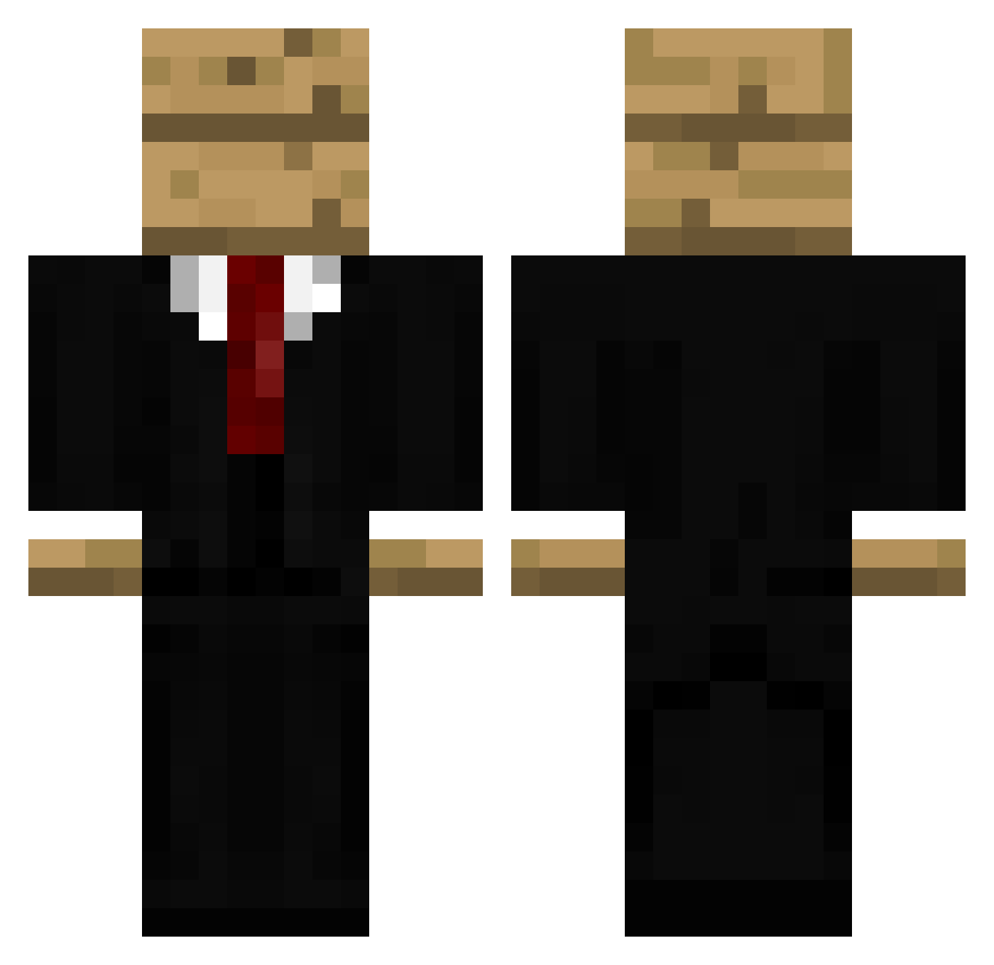 Mrlegno Minecraft skin, front and back view