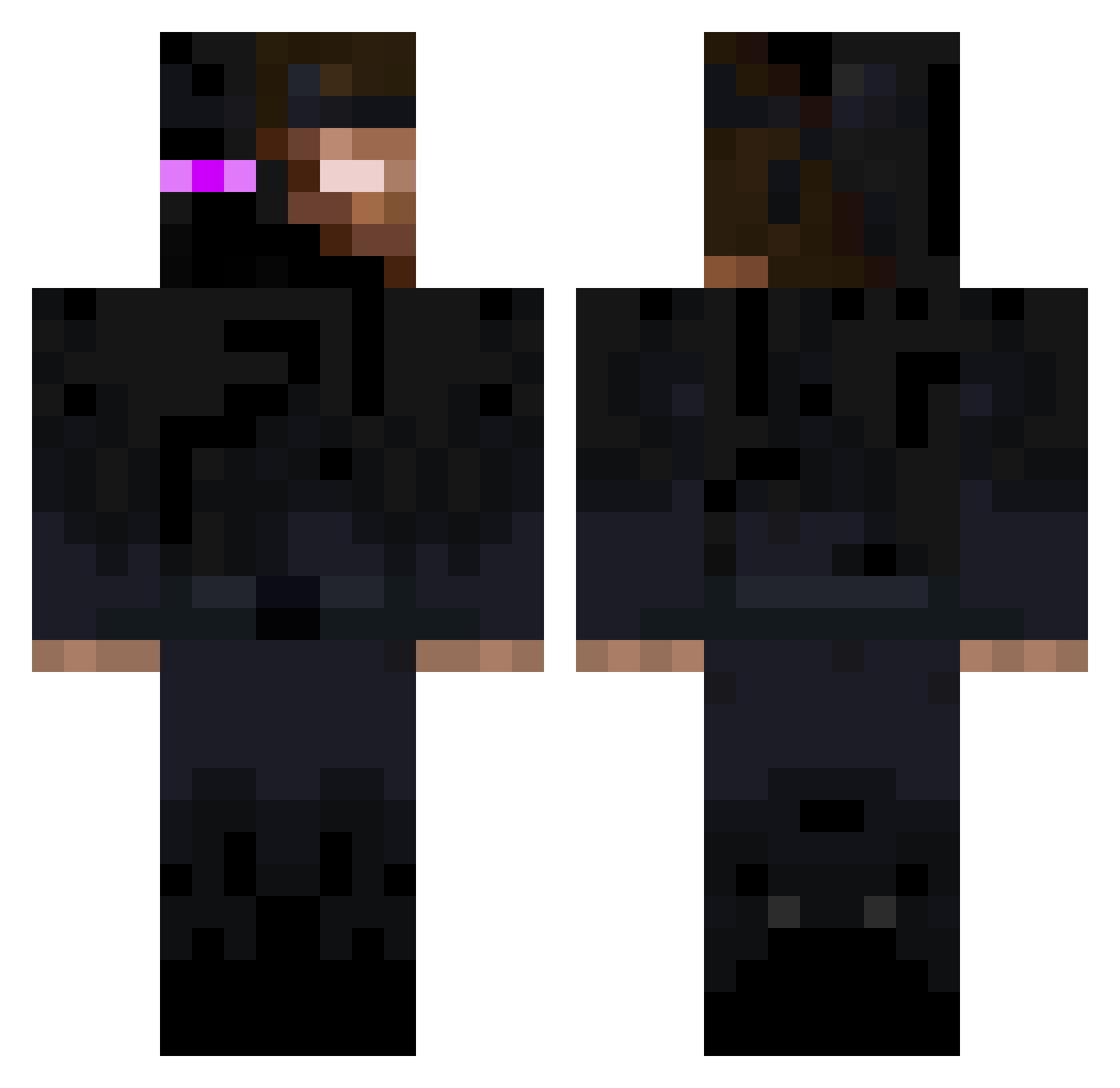 Expurgator Minecraft skin, front and back view