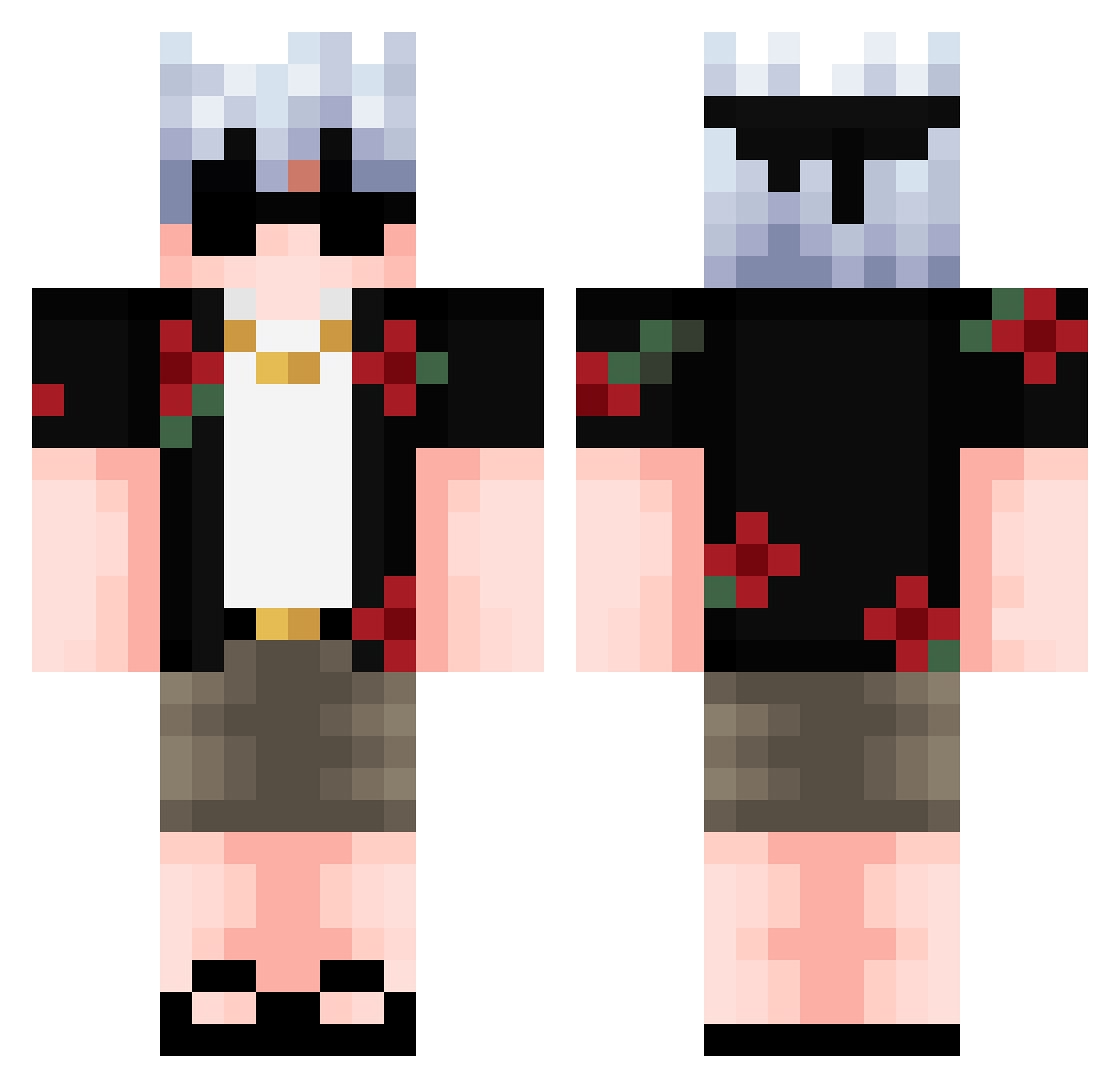 Carboz Minecraft skin, front and back view