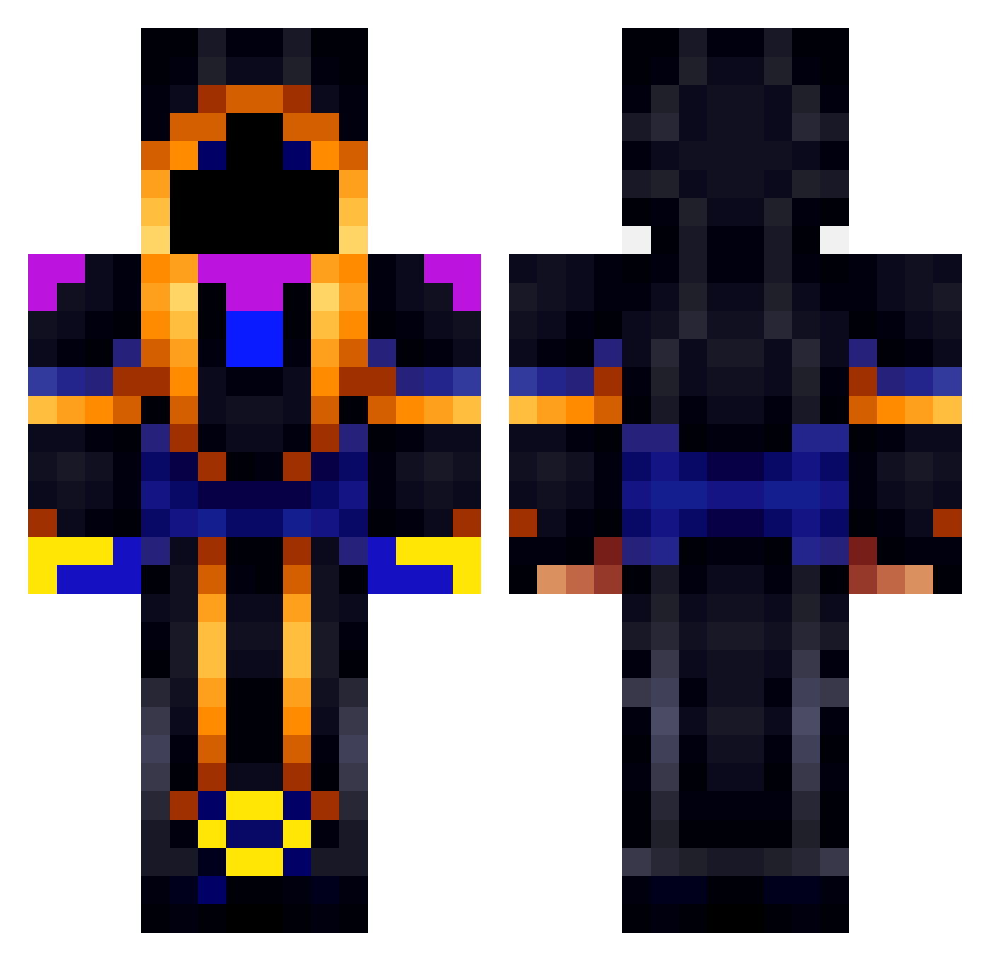 Pohodar_on_YT Minecraft skin, front and back view