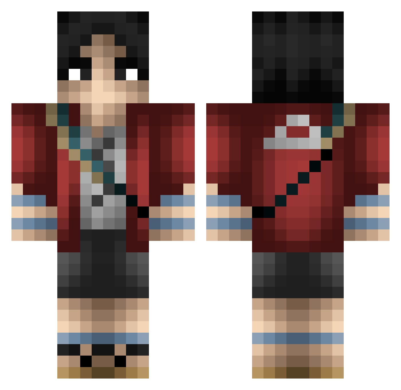 Castjee Minecraft skin, front and back view