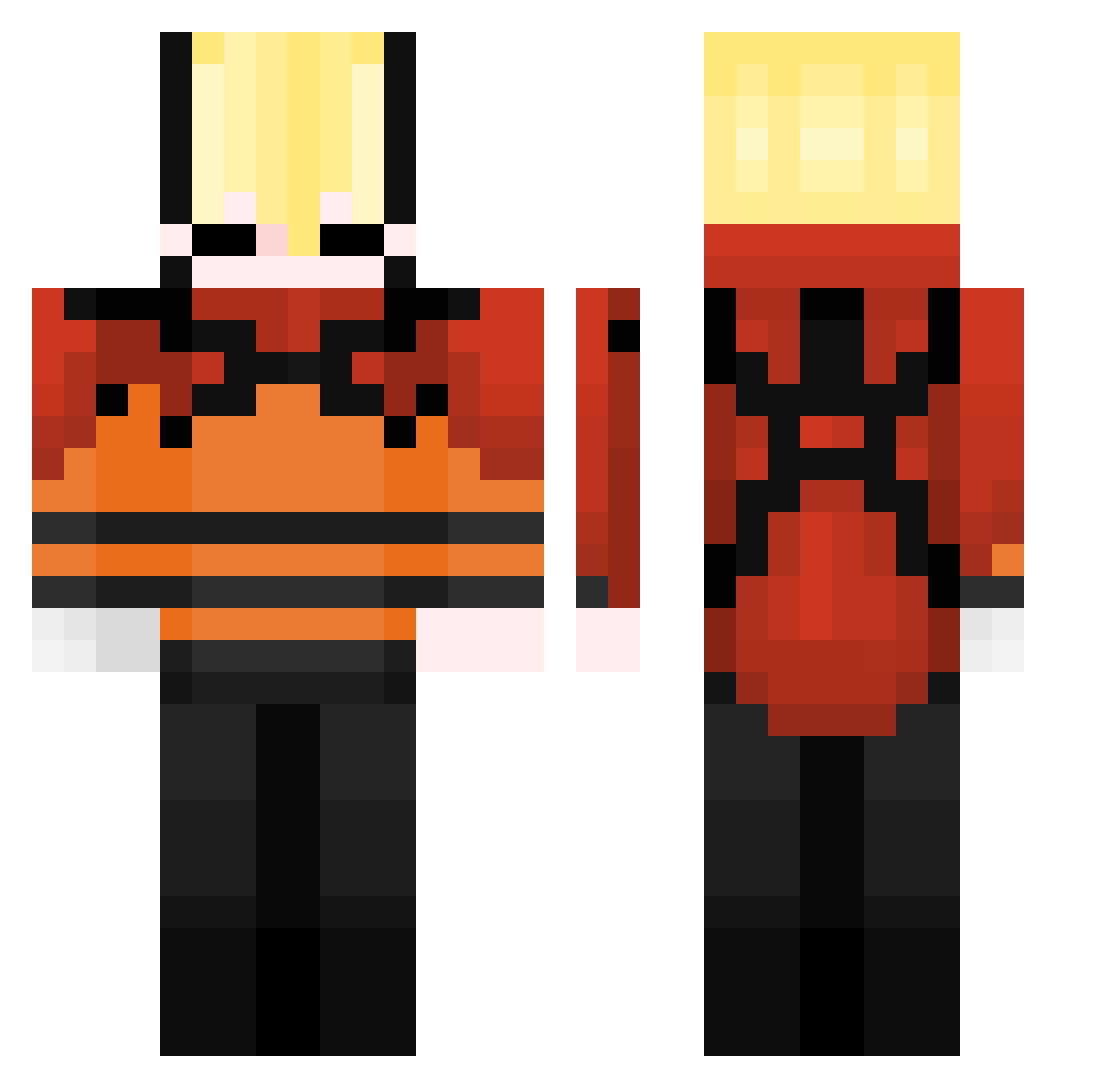 zivvvvv Minecraft skin, front and back view