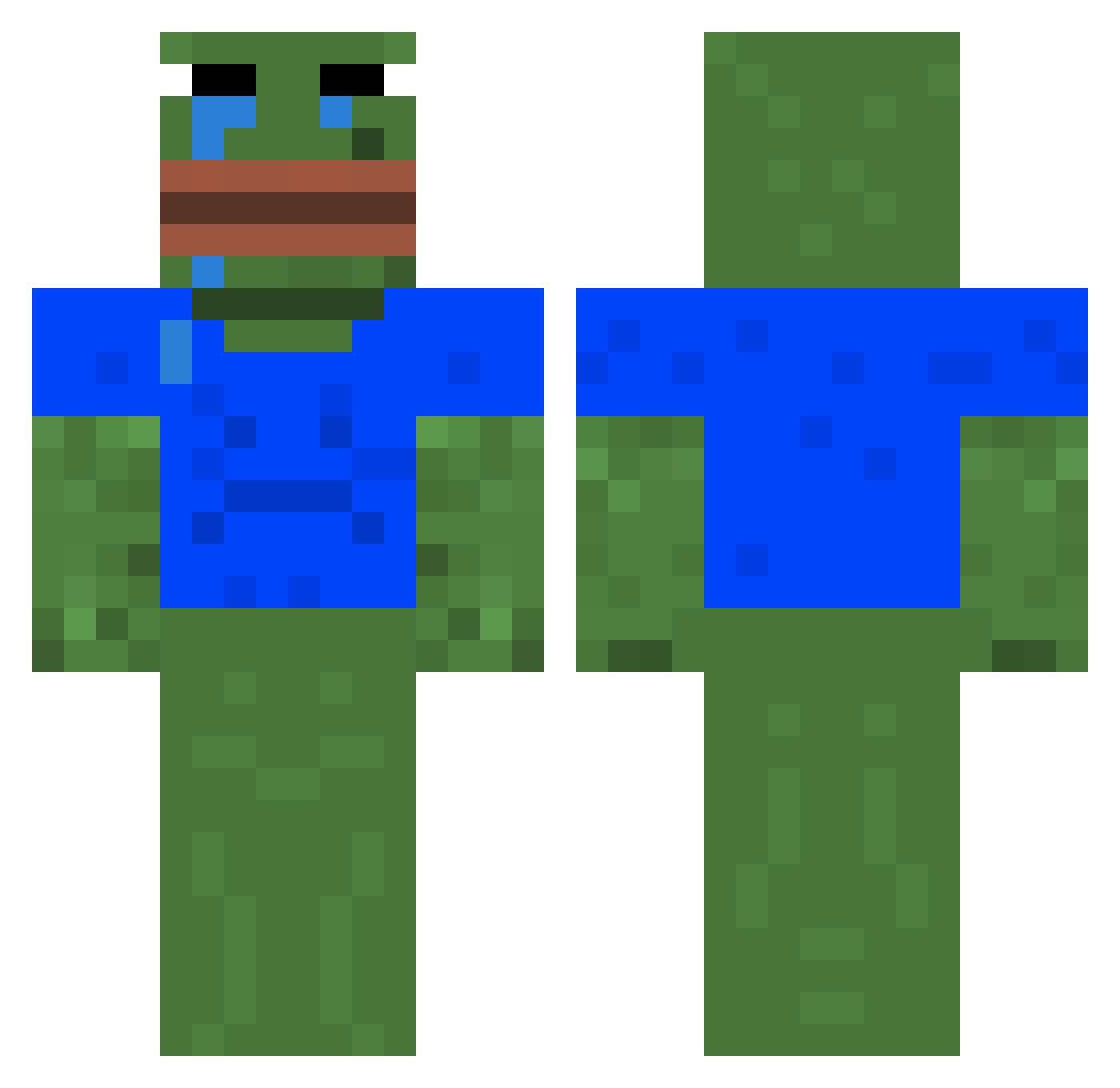 Teungamer25 Minecraft skin, front and back view