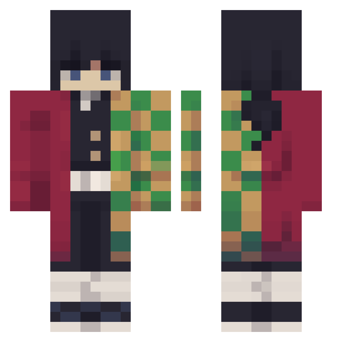 F33R_SlipYT Minecraft skin, front and back view