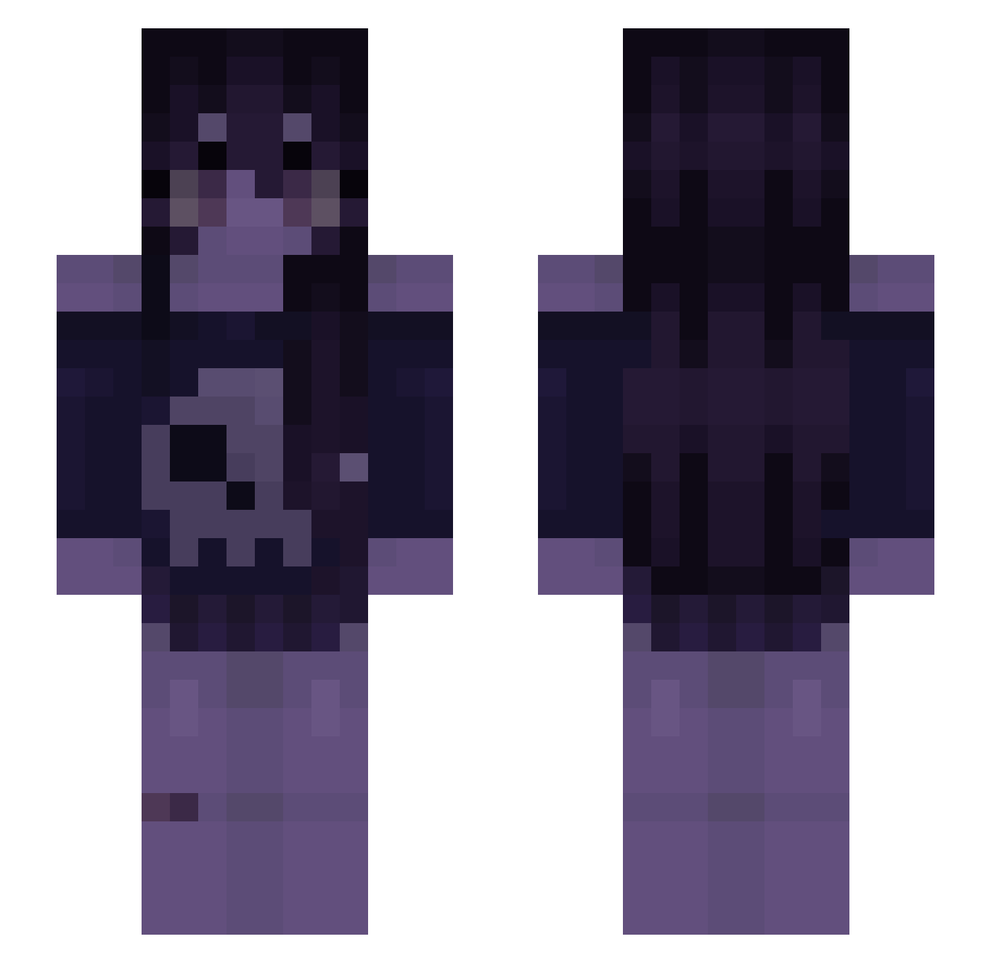VeeSacrifice Minecraft skin, front and back view