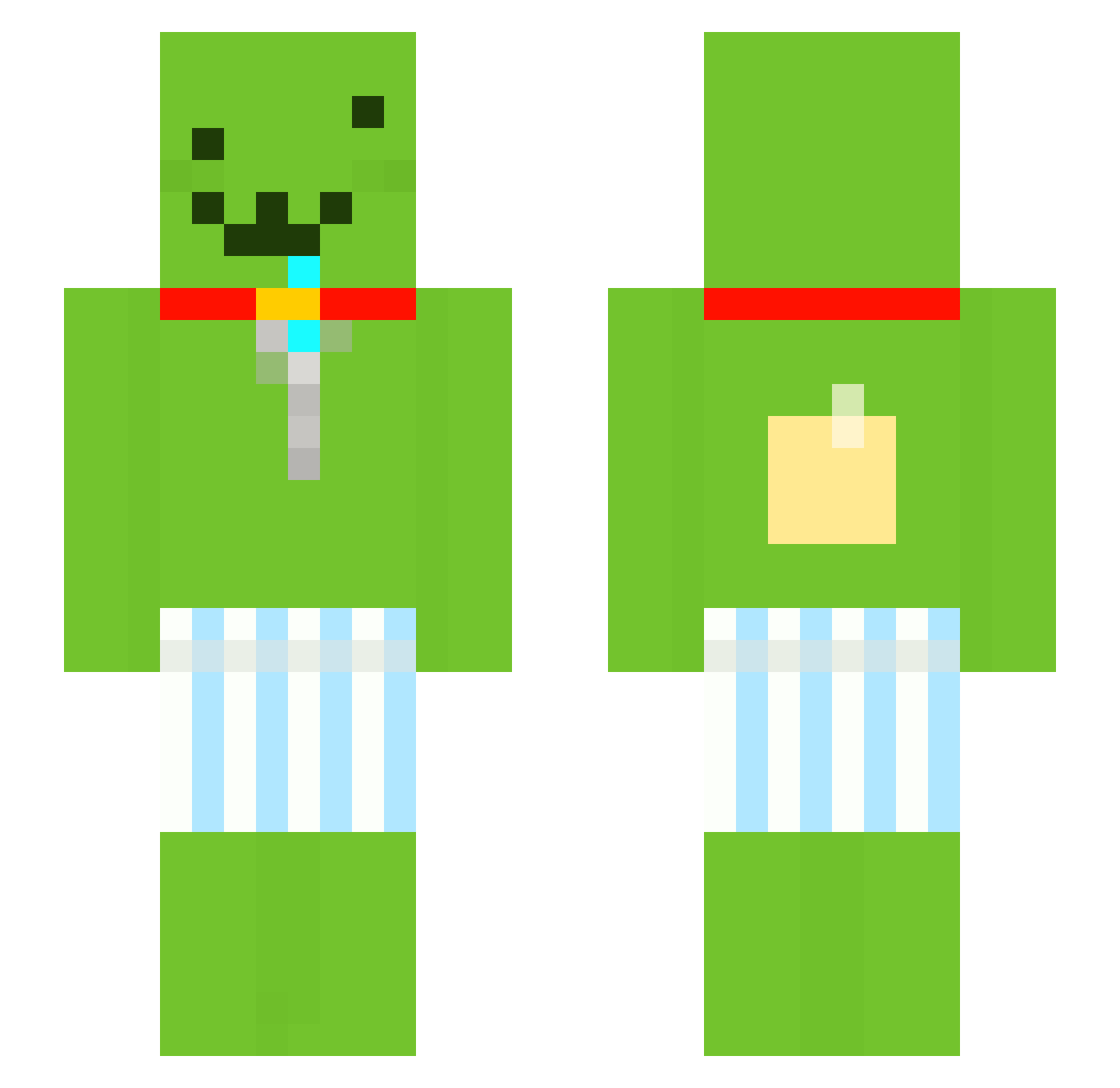 NOKSLE Minecraft skin, front and back view