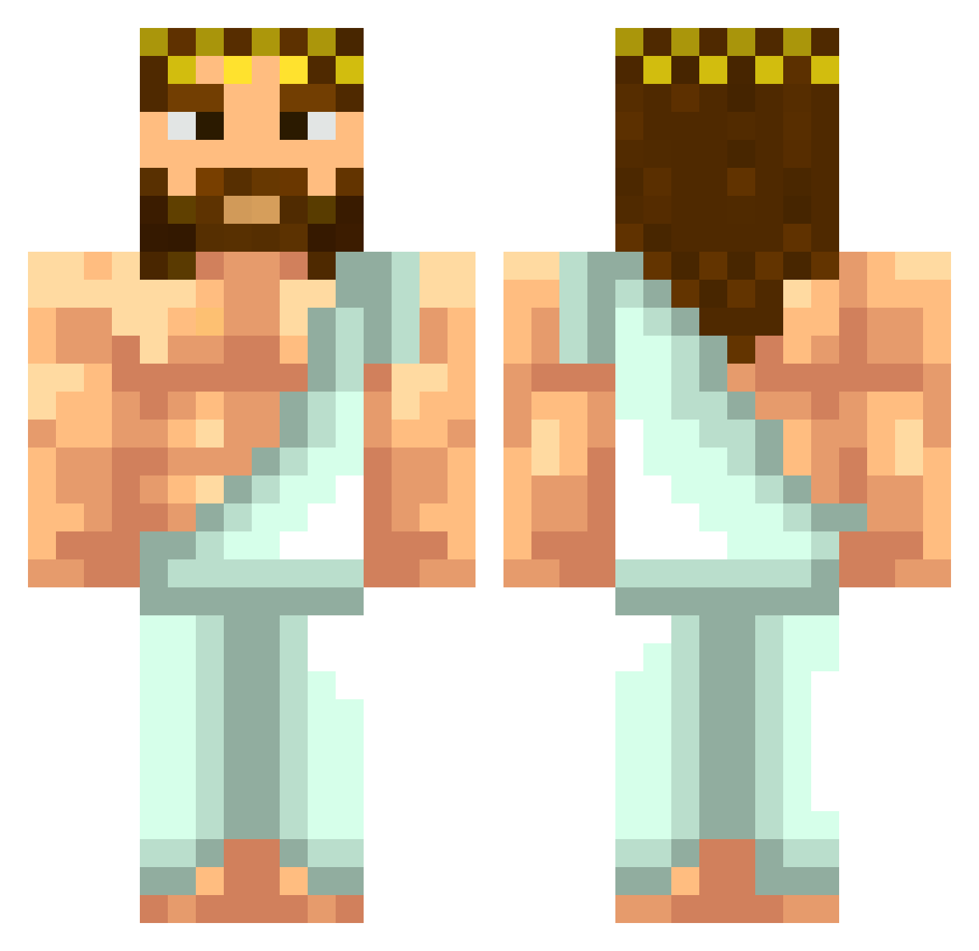 Gioey Minecraft skin, front and back view