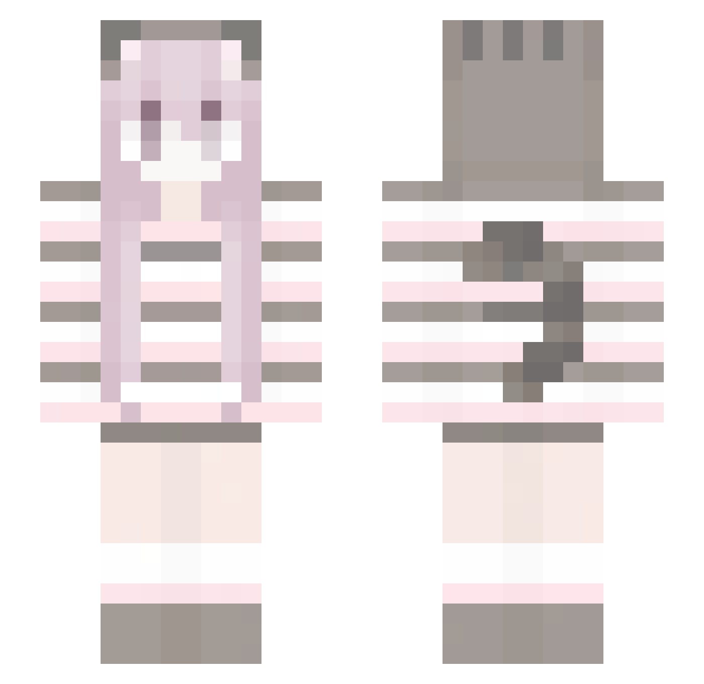 Unreligious Minecraft skin, front and back view