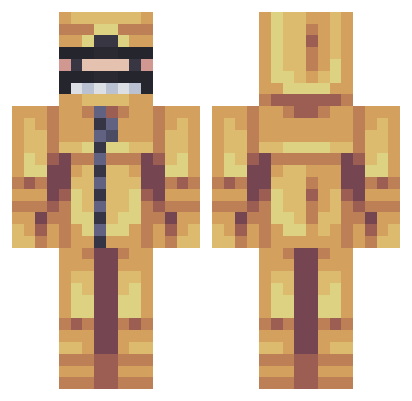 Vara Minecraft skin, front and back view