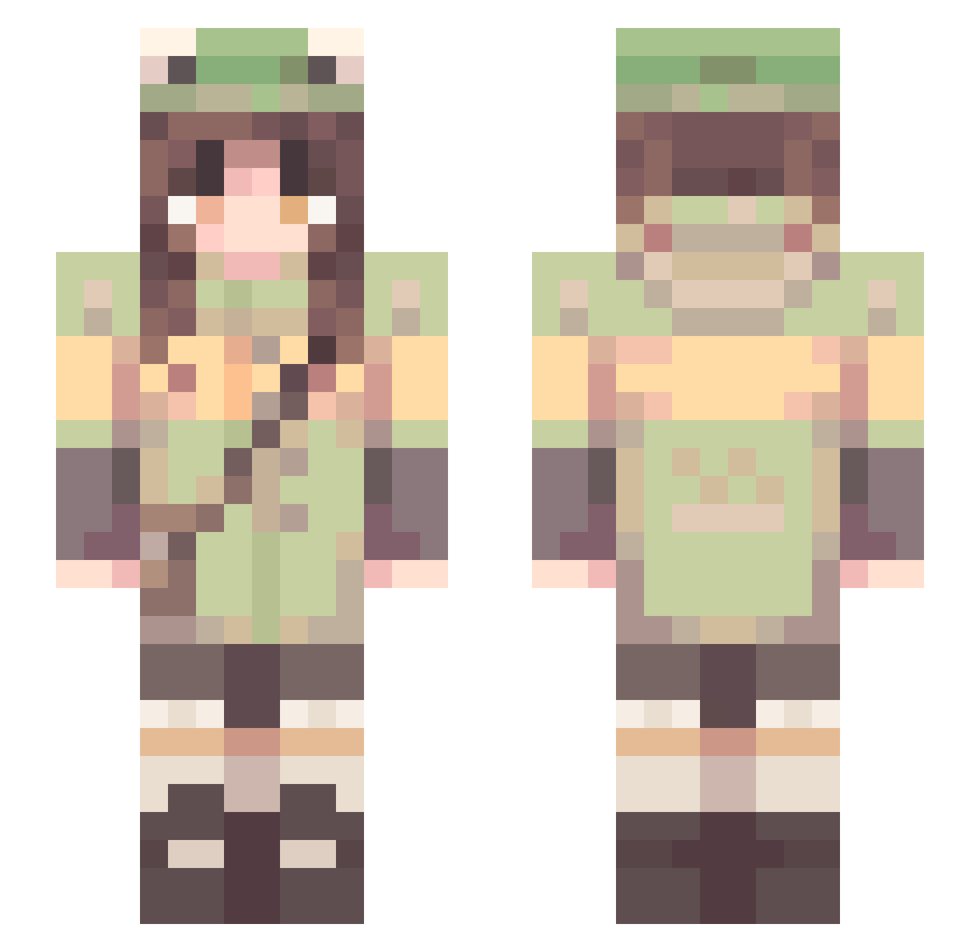 NiftyNightOwl Minecraft skin, front and back view