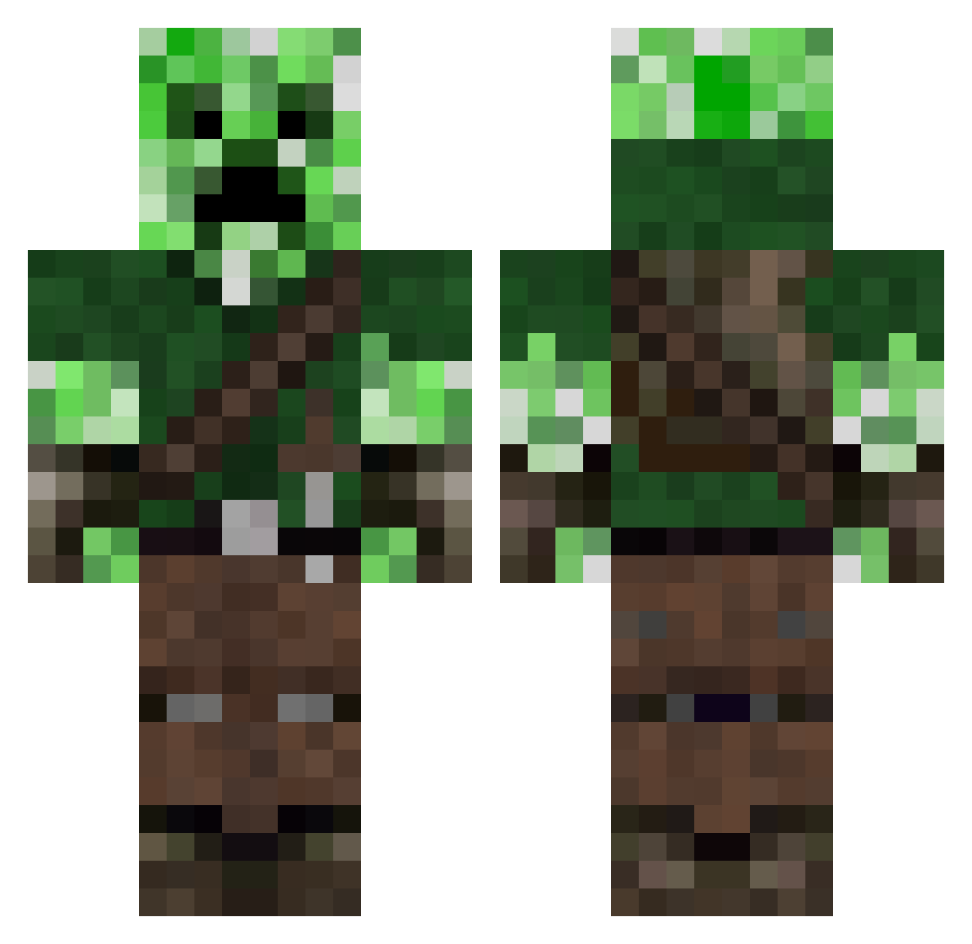 YoungMoo Minecraft skin, front and back view