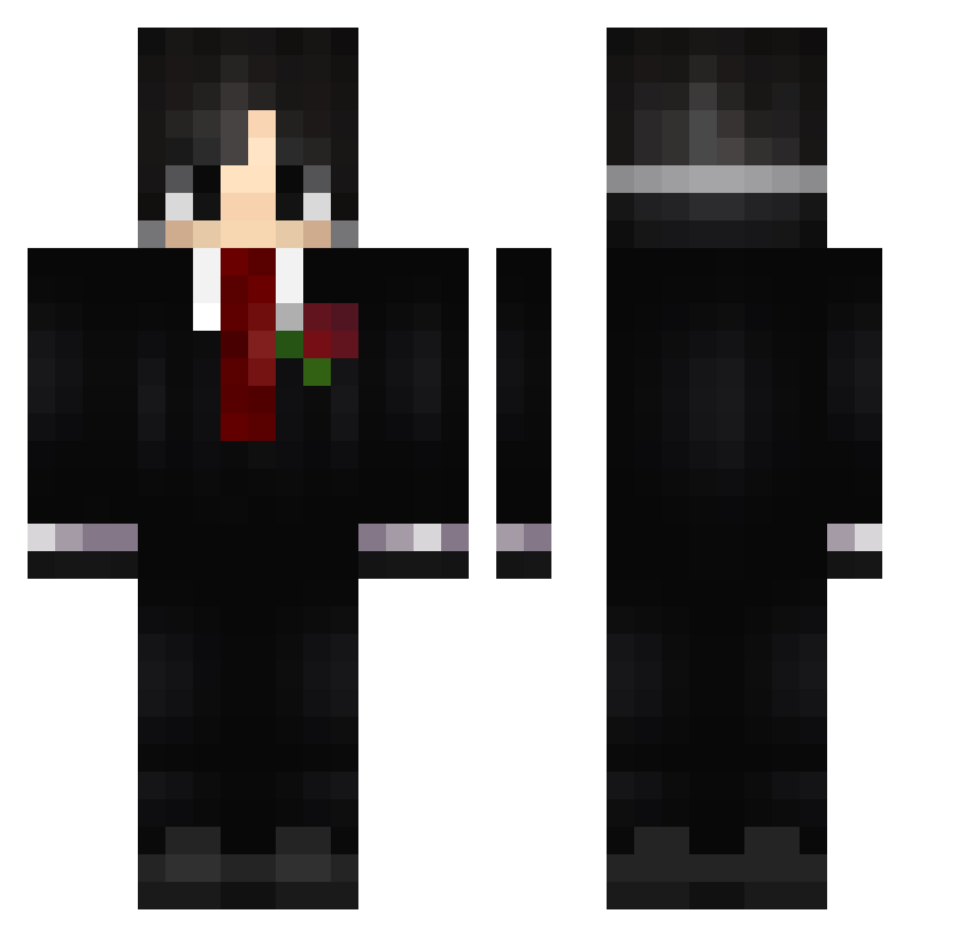 Notlolpower1005 Minecraft skin, front and back view
