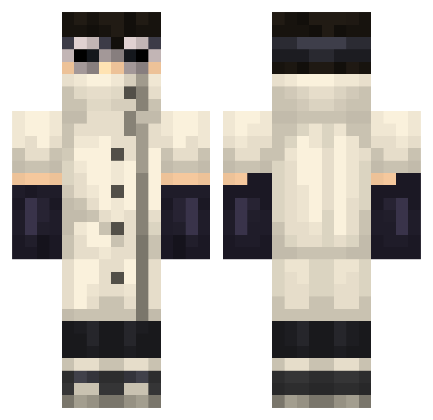Gumpet_ Minecraft skin, front and back view