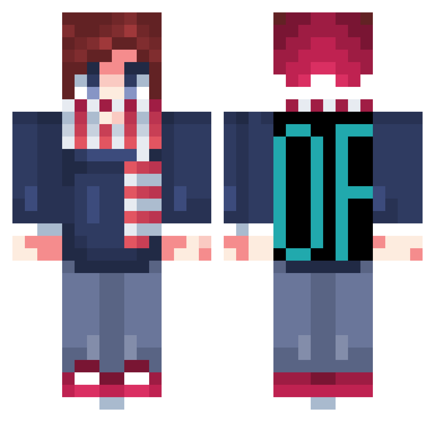 SkeppybutIndian Minecraft skin, front and back view