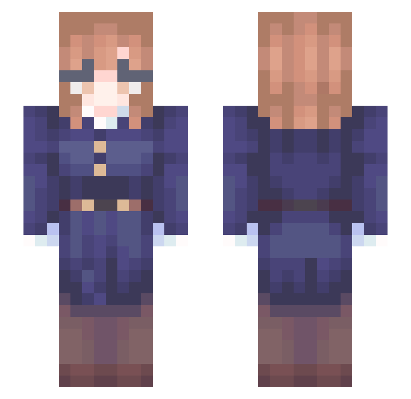 elilmao Minecraft skin, front and back view