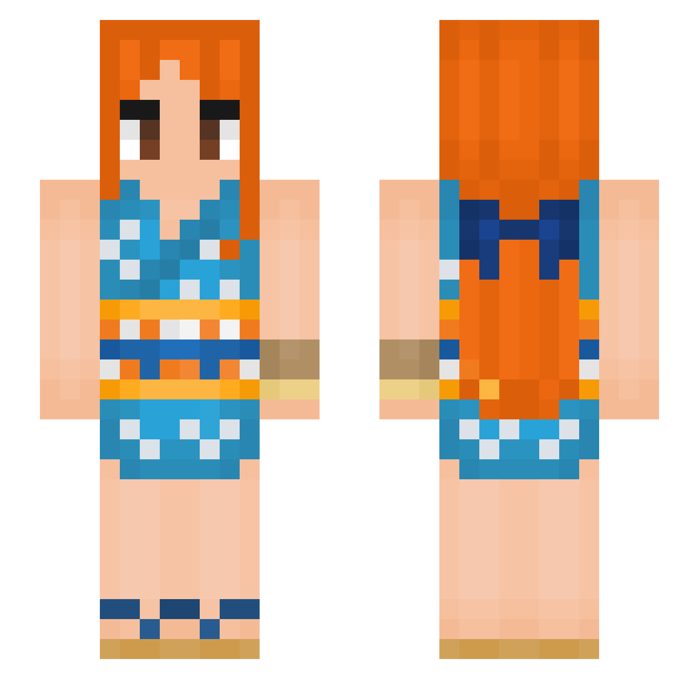 Whispering09az Minecraft skin, front and back view