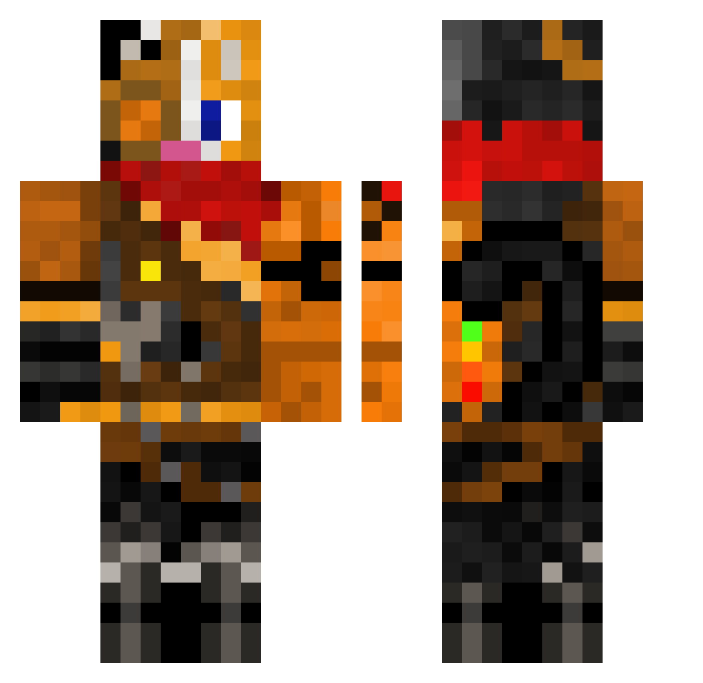 ronnylucky Minecraft skin, front and back view