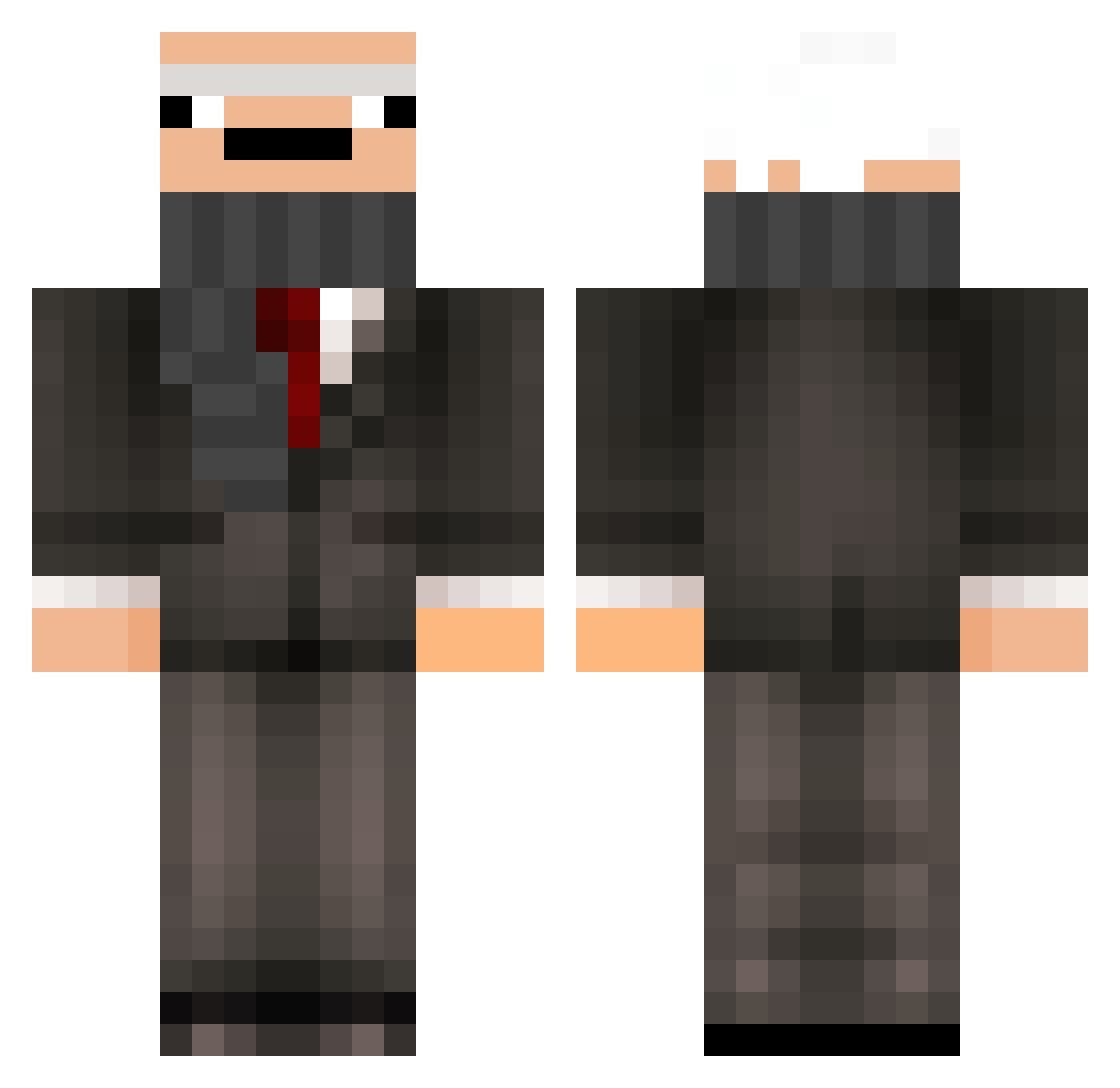 Cusec Minecraft skin, front and back view