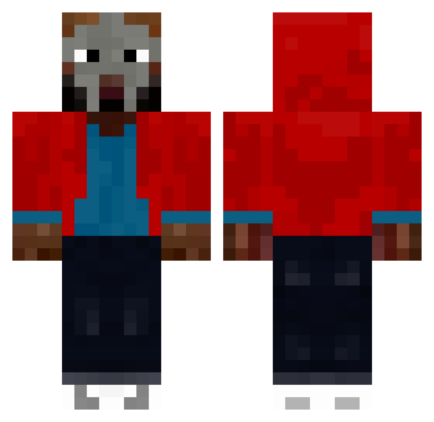 Raffs Minecraft skin, front and back view