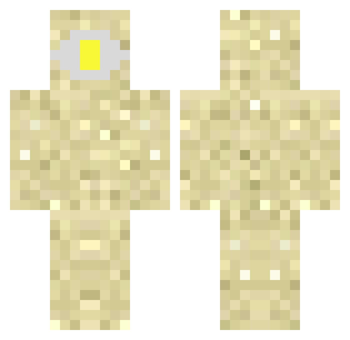 yData Minecraft skin, front and back view