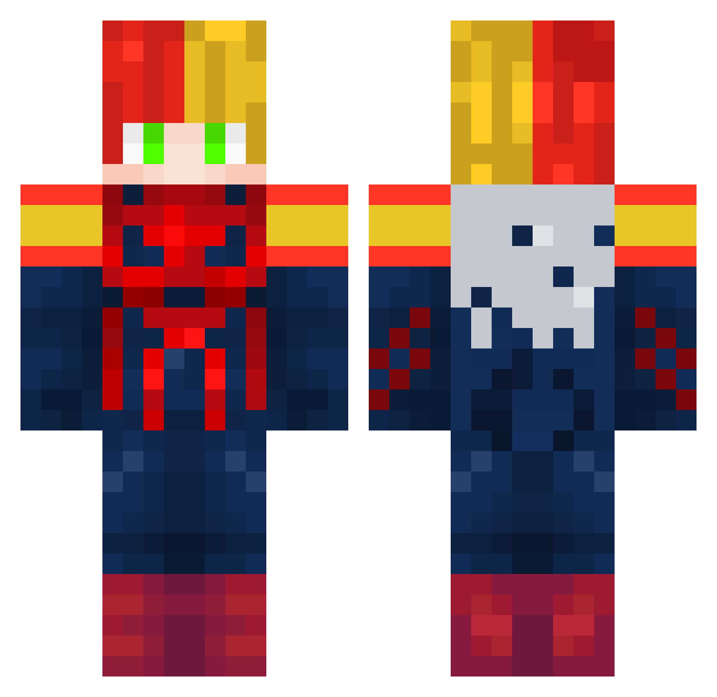 ISGabri Minecraft skin, front and back view
